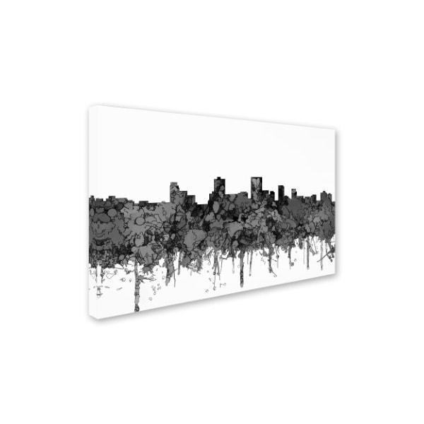 Marlene Watson 'Anchorage Alaska Skyline BW' Canvas Art,22x32